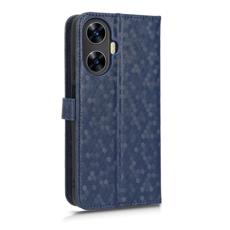 For Realme C55 4G Honeycomb Dot Texture Leather Phone Case
