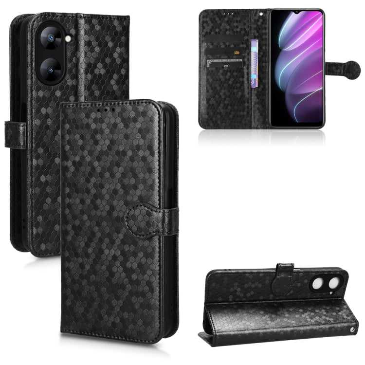 For Realme V30 / V30T 5G Honeycomb Dot Texture Leather Phone Case
