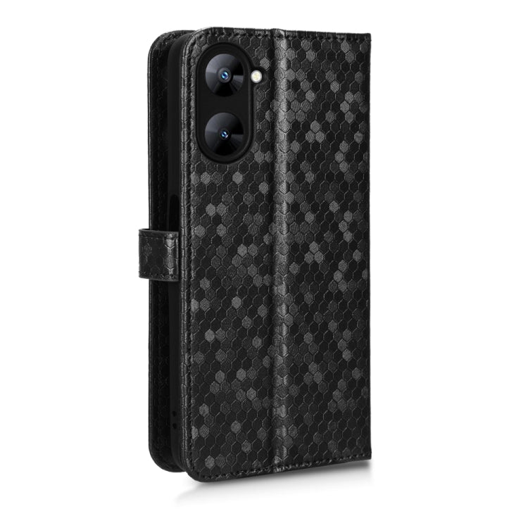 For Realme V30 / V30T 5G Honeycomb Dot Texture Leather Phone Case