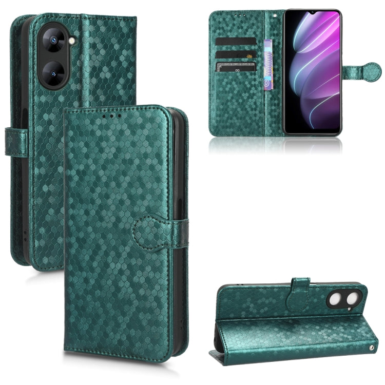 For Realme V30 / V30T 5G Honeycomb Dot Texture Leather Phone Case