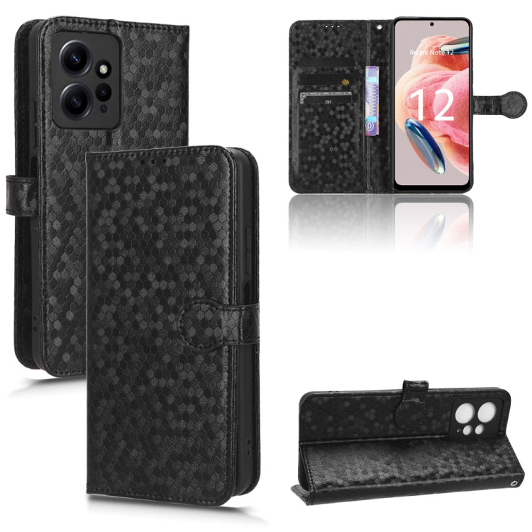 For Xiaomi Redmi Note 12 4G Global Honeycomb Dot Texture Leather Phone Case