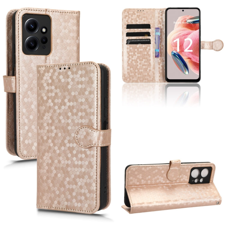 For Xiaomi Redmi Note 12 4G Global Honeycomb Dot Texture Leather Phone Case