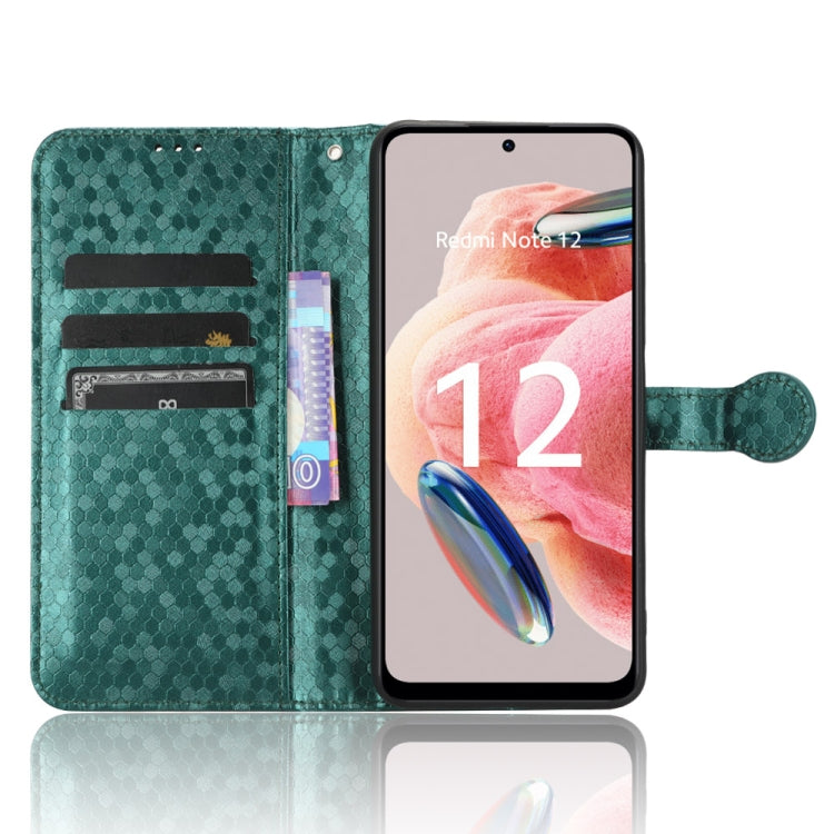 For Xiaomi Redmi Note 12 4G Global Honeycomb Dot Texture Leather Phone Case