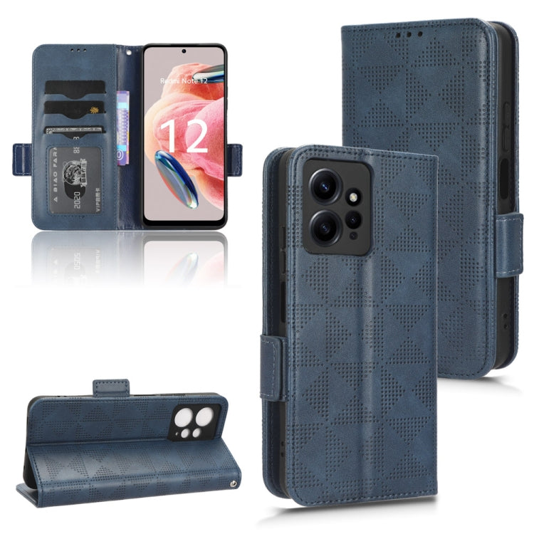 For Xiaomi Redmi Note 12 4G Global Symmetrical Triangle Leather Phone Case