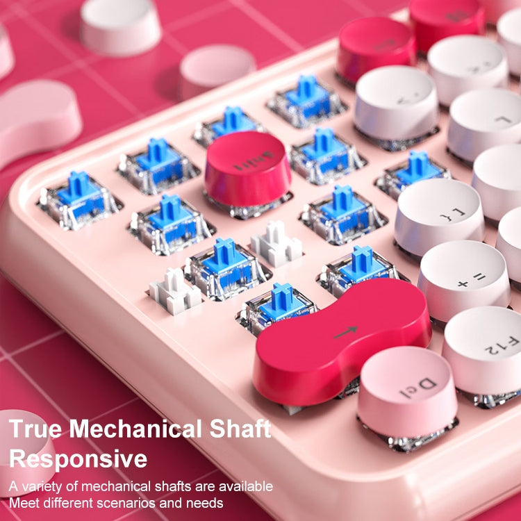 AULA F3680 Retro Color Matching Wireless/Bluetooth/Wired Three Model Mechanical Keyboard, Specification:Red Shaft