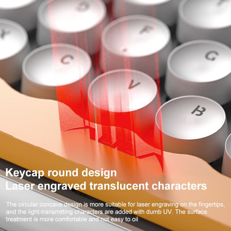 AULA F3680 Retro Color Matching Wireless/Bluetooth/Wired Three Model Mechanical Keyboard, Specification:Red Shaft