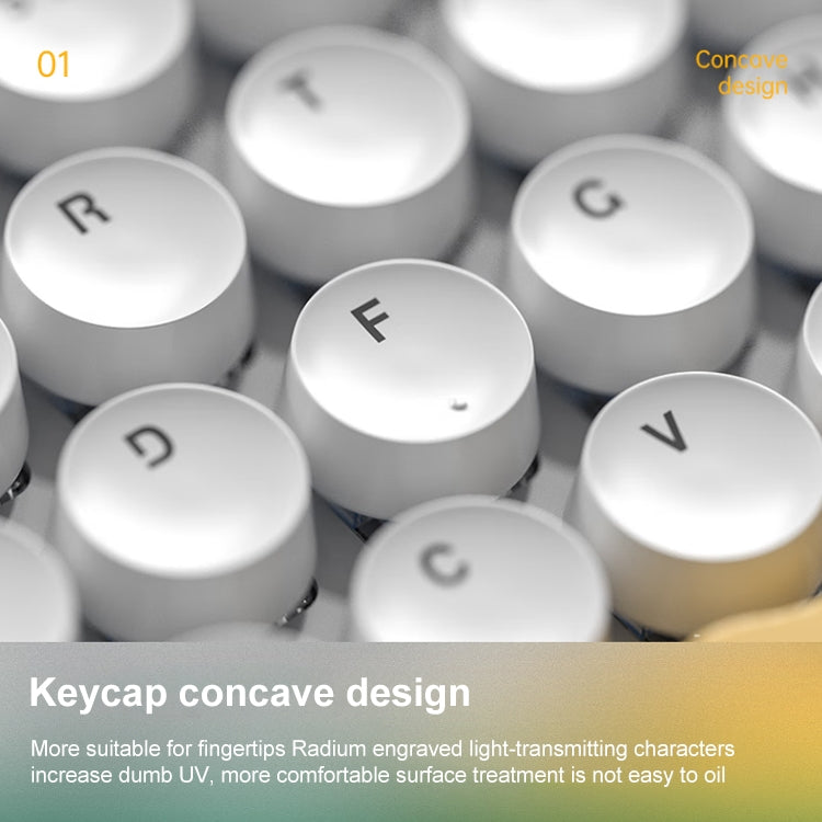 AULA F3680 Retro Color Matching Wireless/Bluetooth/Wired Three Model Mechanical Keyboard, Specification:Green Shaft