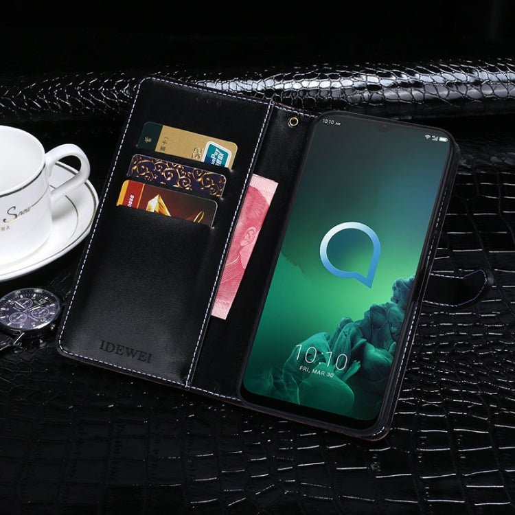 For Alcatel 3X (2019) idewei Crocodile Texture Horizontal Flip Leather Case with Holder & Card Slots & Wallet
