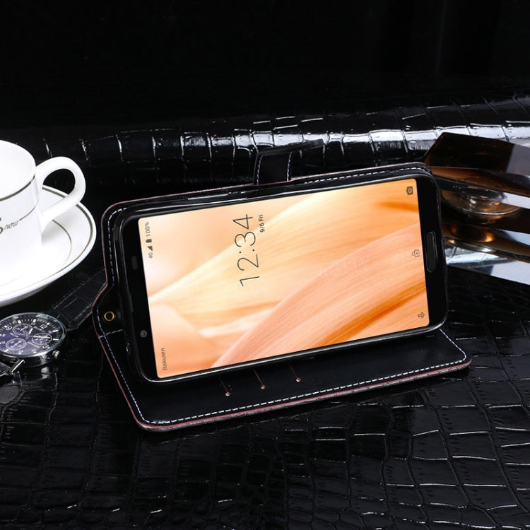 For Sharp Aquos Sense3 idewei Crocodile Texture Horizontal Flip Leather Case with Holder & Card Slots & Wallet