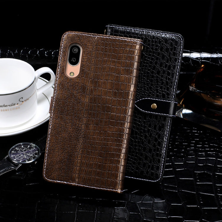 For Sharp Aquos Sense3 Lite idewei Crocodile Texture Horizontal Flip Leather Case with Holder & Card Slots & Wallet