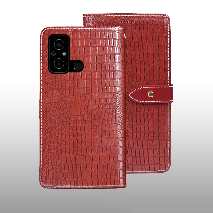 For Xiaomi Poco C55/Redmi 12C/Redmi 11A idewei Crocodile Texture Leather Phone Case