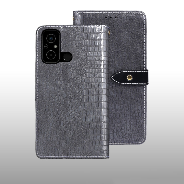 For Xiaomi Poco C55/Redmi 12C/Redmi 11A idewei Crocodile Texture Leather Phone Case
