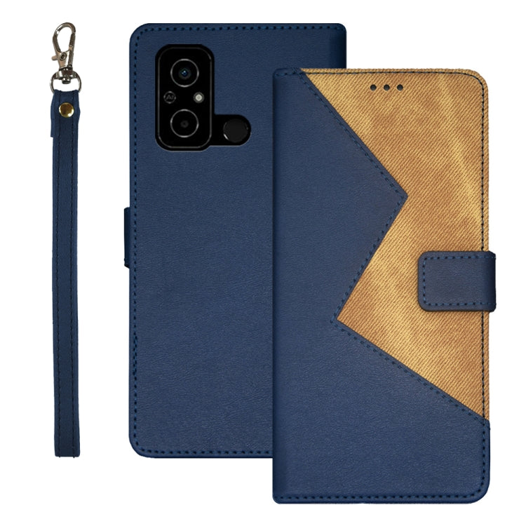 For Xiaomi Poco C55/Redmi 12C/Redmi 11A idewei Two-color Splicing Leather Phone Case