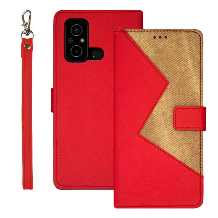 For Xiaomi Poco C55/Redmi 12C/Redmi 11A idewei Two-color Splicing Leather Phone Case