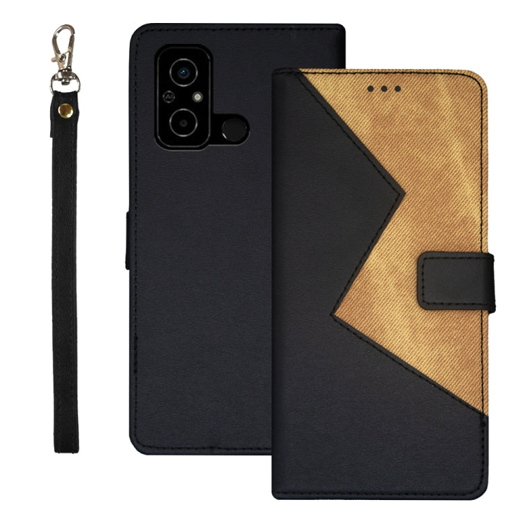 For Xiaomi Poco C55/Redmi 12C/Redmi 11A idewei Two-color Splicing Leather Phone Case