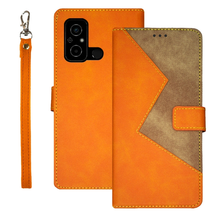 For Xiaomi Poco C55/Redmi 12C/Redmi 11A idewei Two-color Splicing Leather Phone Case
