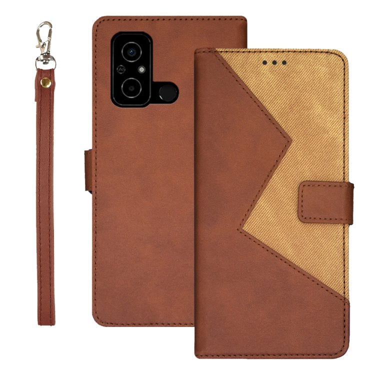For Xiaomi Poco C55/Redmi 12C/Redmi 11A idewei Two-color Splicing Leather Phone Case