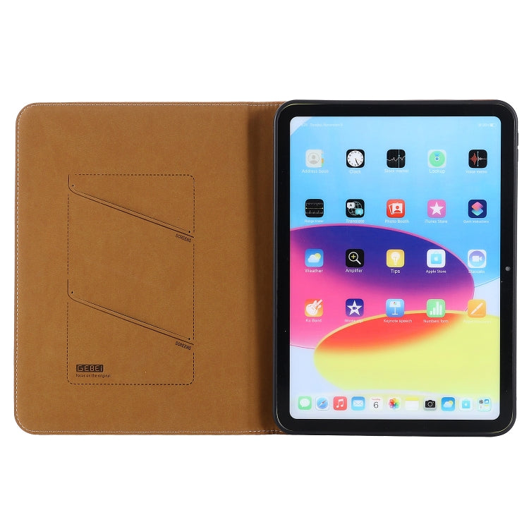 For iPad 10th Gen 10.9 2022 GEBEI Silk Texture Flip Tablet Leather Case