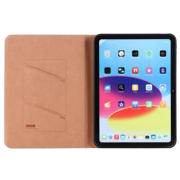 For iPad 10th Gen 10.9 2022 GEBEI Silk Texture Flip Tablet Leather Case