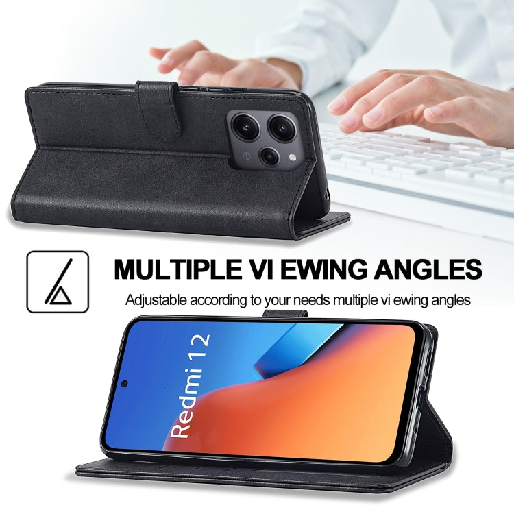 For Xiaomi Redmi 12 4G Global LC.IMEEKE Calf Texture Leather Phone Case