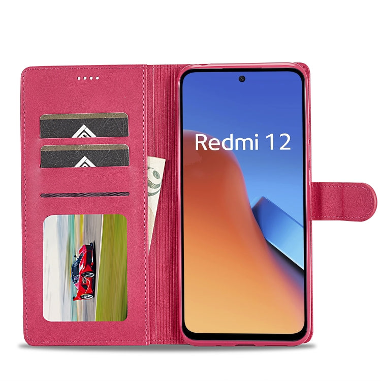 For Xiaomi Redmi 12 4G Global LC.IMEEKE Calf Texture Leather Phone Case