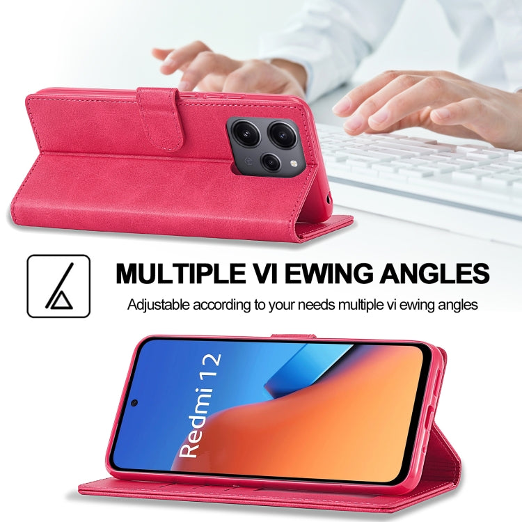 For Xiaomi Redmi 12 4G Global LC.IMEEKE Calf Texture Leather Phone Case