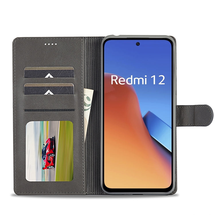 For Xiaomi Redmi 12 4G Global LC.IMEEKE Calf Texture Leather Phone Case