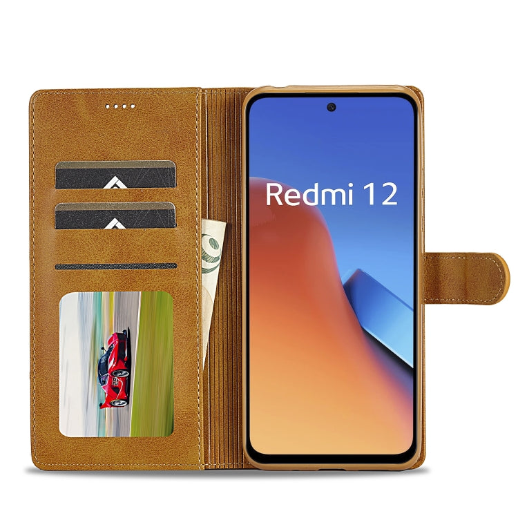 For Xiaomi Redmi 12 4G Global LC.IMEEKE Calf Texture Leather Phone Case