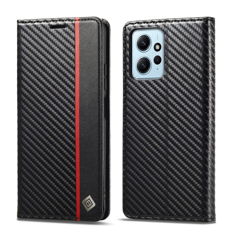 For Xiaomi Redmi Note 12 4G Global LC.IMEEKE Carbon Fiber Leather Phone Case