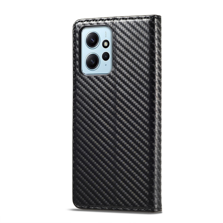 For Xiaomi Redmi Note 12 4G Global LC.IMEEKE Carbon Fiber Leather Phone Case