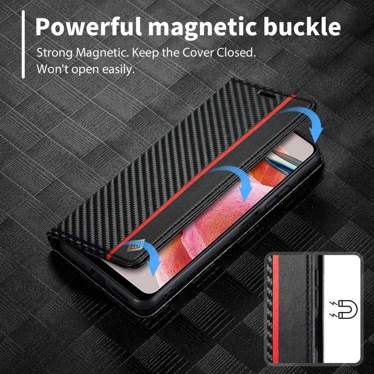 For Xiaomi Redmi Note 12 4G Global LC.IMEEKE Carbon Fiber Leather Phone Case