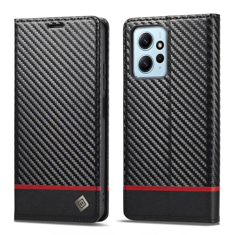 For Xiaomi Redmi Note 12 4G Global LC.IMEEKE Carbon Fiber Leather Phone Case