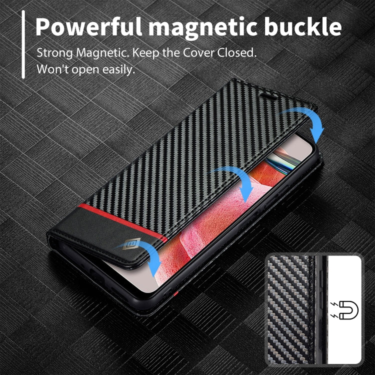 For Xiaomi Redmi Note 12 4G Global LC.IMEEKE Carbon Fiber Leather Phone Case