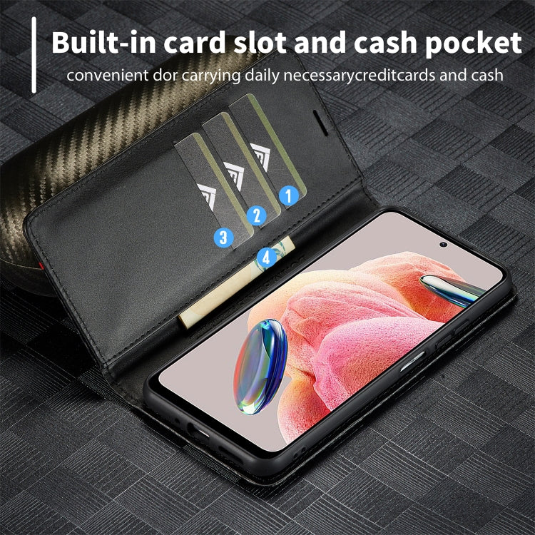 For Xiaomi Redmi Note 12 4G Global LC.IMEEKE Carbon Fiber Leather Phone Case