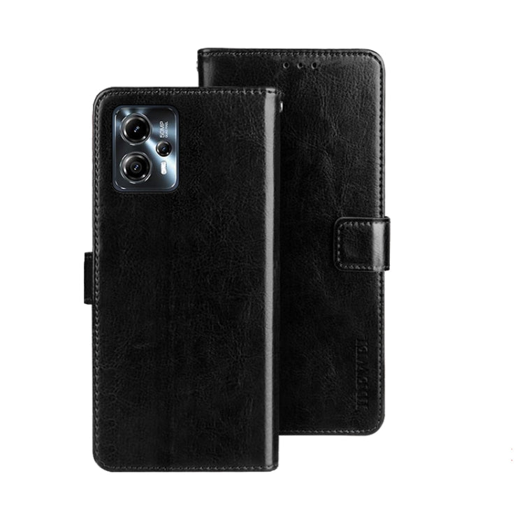 For Motorola Moto G23/G13 idewei Crazy Horse Texture Leather Phone Case with Holder