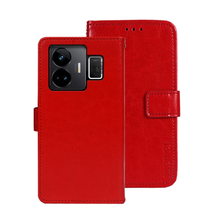For Realme GT3 5G Global/GT Neo 5 5G idewei Crazy Horse Texture Leather Phone Case with Holder