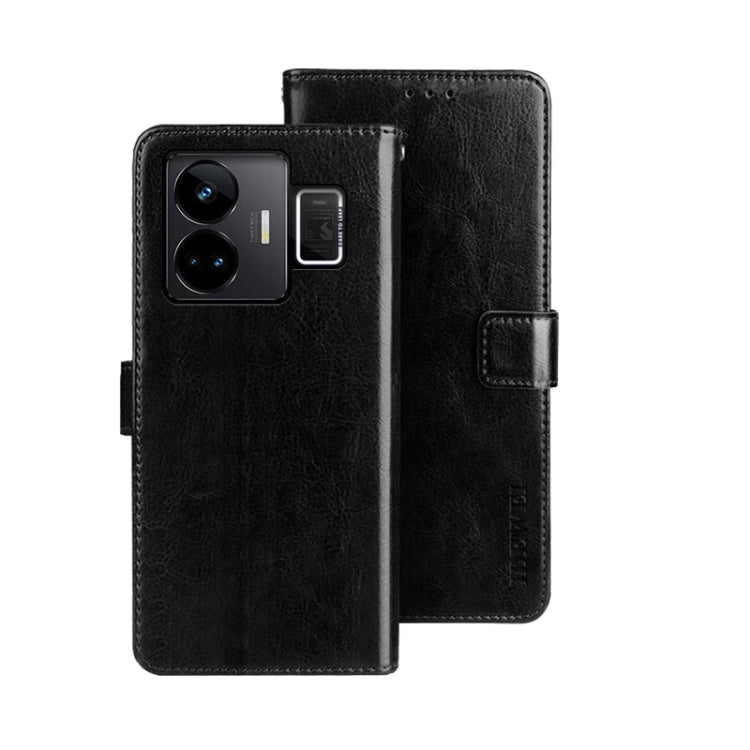 For Realme GT3 5G Global/GT Neo 5 5G idewei Crazy Horse Texture Leather Phone Case with Holder