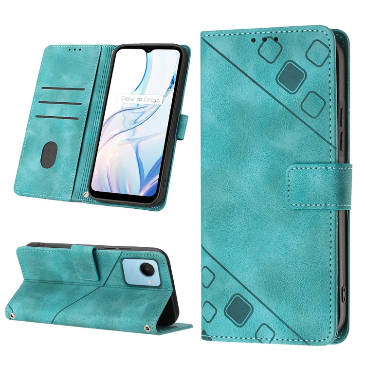 For Realme C30s Skin-feel Embossed Leather Phone Case