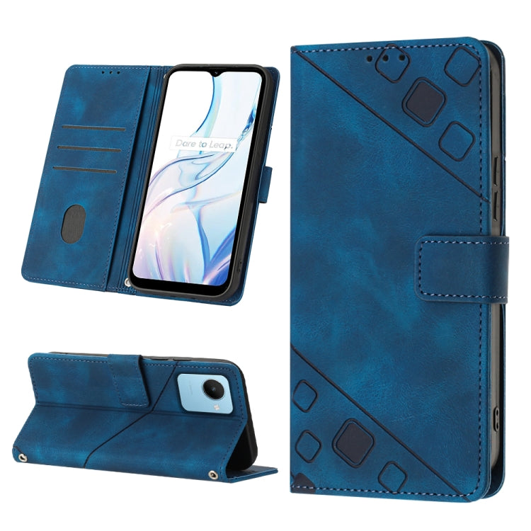 For Realme C30s Skin-feel Embossed Leather Phone Case