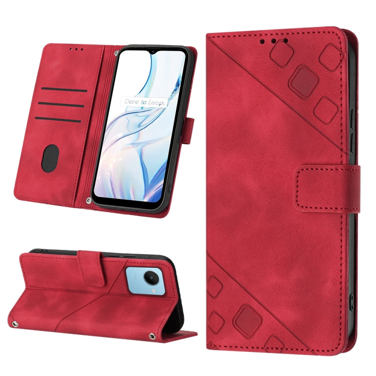 For Realme C30s Skin-feel Embossed Leather Phone Case