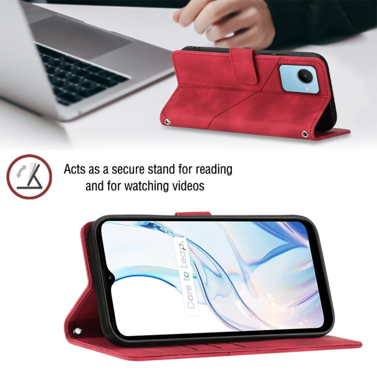 For Realme C30s Skin-feel Embossed Leather Phone Case