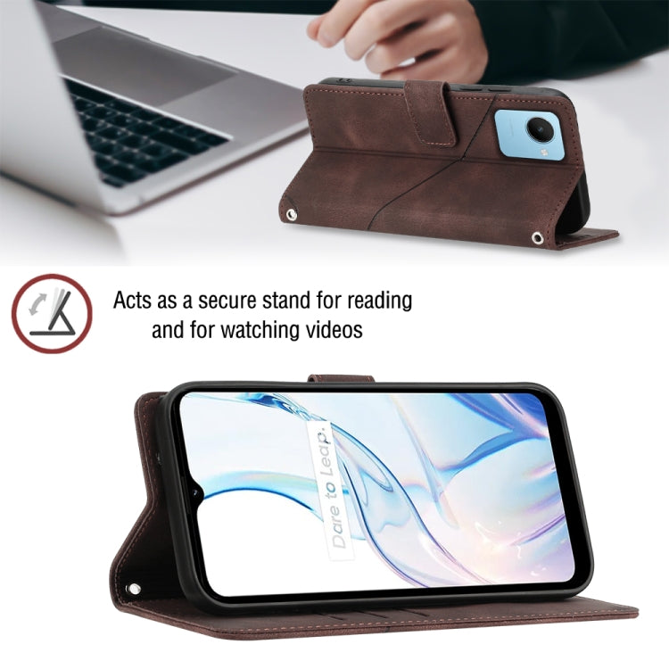 For Realme C30s Skin-feel Embossed Leather Phone Case