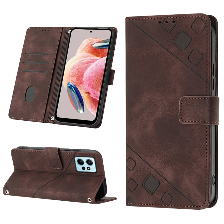 For Xiaomi Redmi Note 12 4G Global Skin-feel Embossed Leather Phone Case