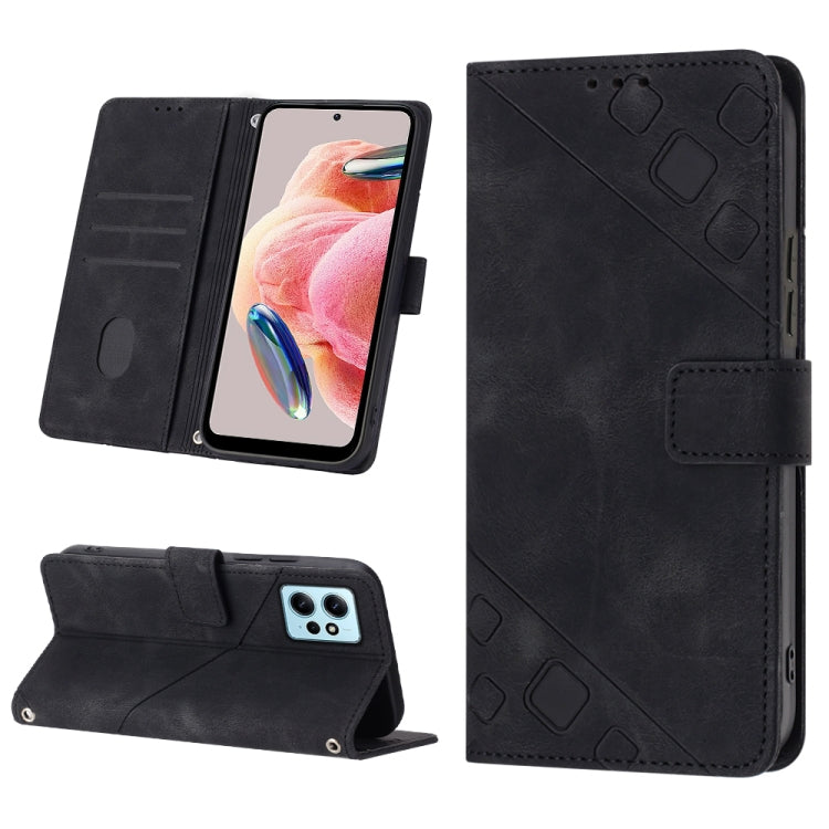 For Xiaomi Redmi Note 12 4G Global Skin-feel Embossed Leather Phone Case