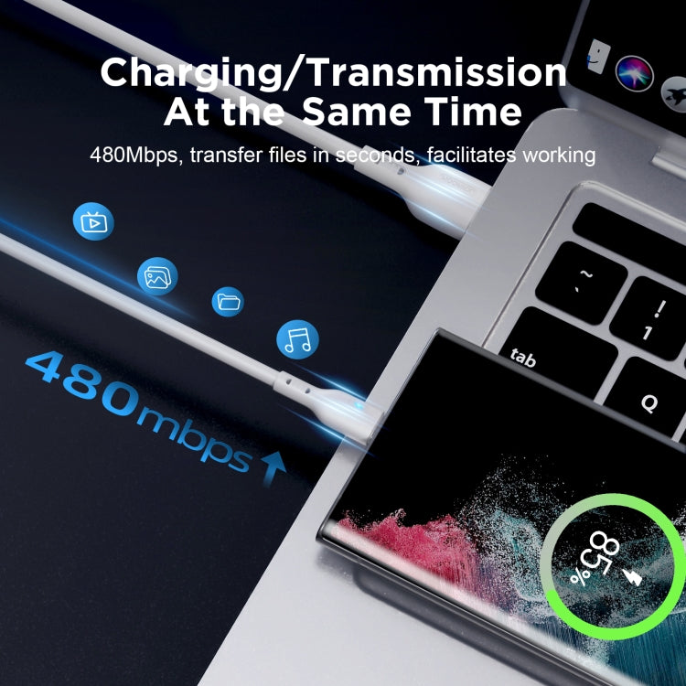 JOYROOM S-UC027A13 3A USB to USB-C / Type-C Fast Charging Data Cable, Length:1.2m