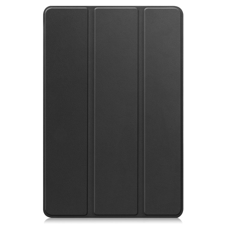 For Teclast M40 Plus Custer Pure Color 3-Fold Holder Leather Tablet Case