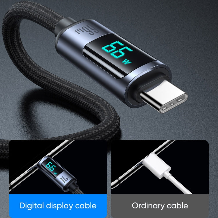 JOYROOM S-AC066A16 6A USB to USB-C / Type-C Digital Display Fast Charging Data Cable, Length:1.2m(Black)