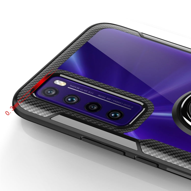 For Huawei nova 7 Anti-fall Transparent TPU + Acrylic Mobile Phone Protective Case with Ring Bracket