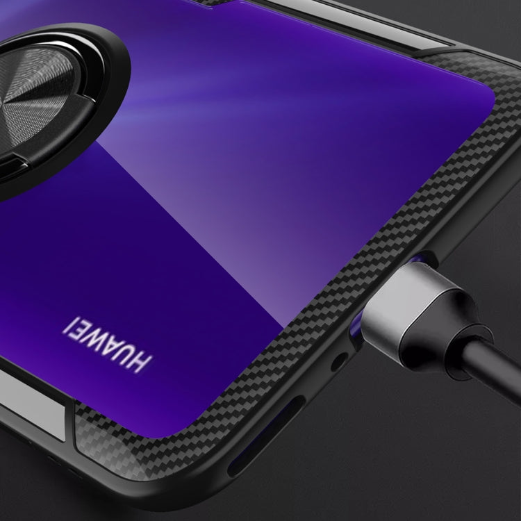 For Huawei nova 7 Anti-fall Transparent TPU + Acrylic Mobile Phone Protective Case with Ring Bracket