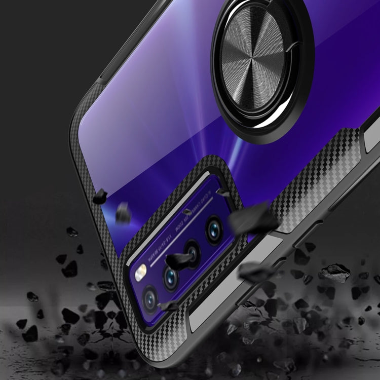 For Huawei nova 7 Anti-fall Transparent TPU + Acrylic Mobile Phone Protective Case with Ring Bracket